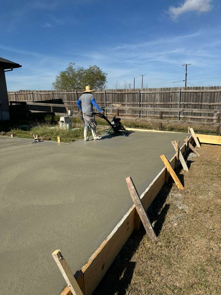 Large finished concrete patio slab in Alamo Ranch San Antonio TX