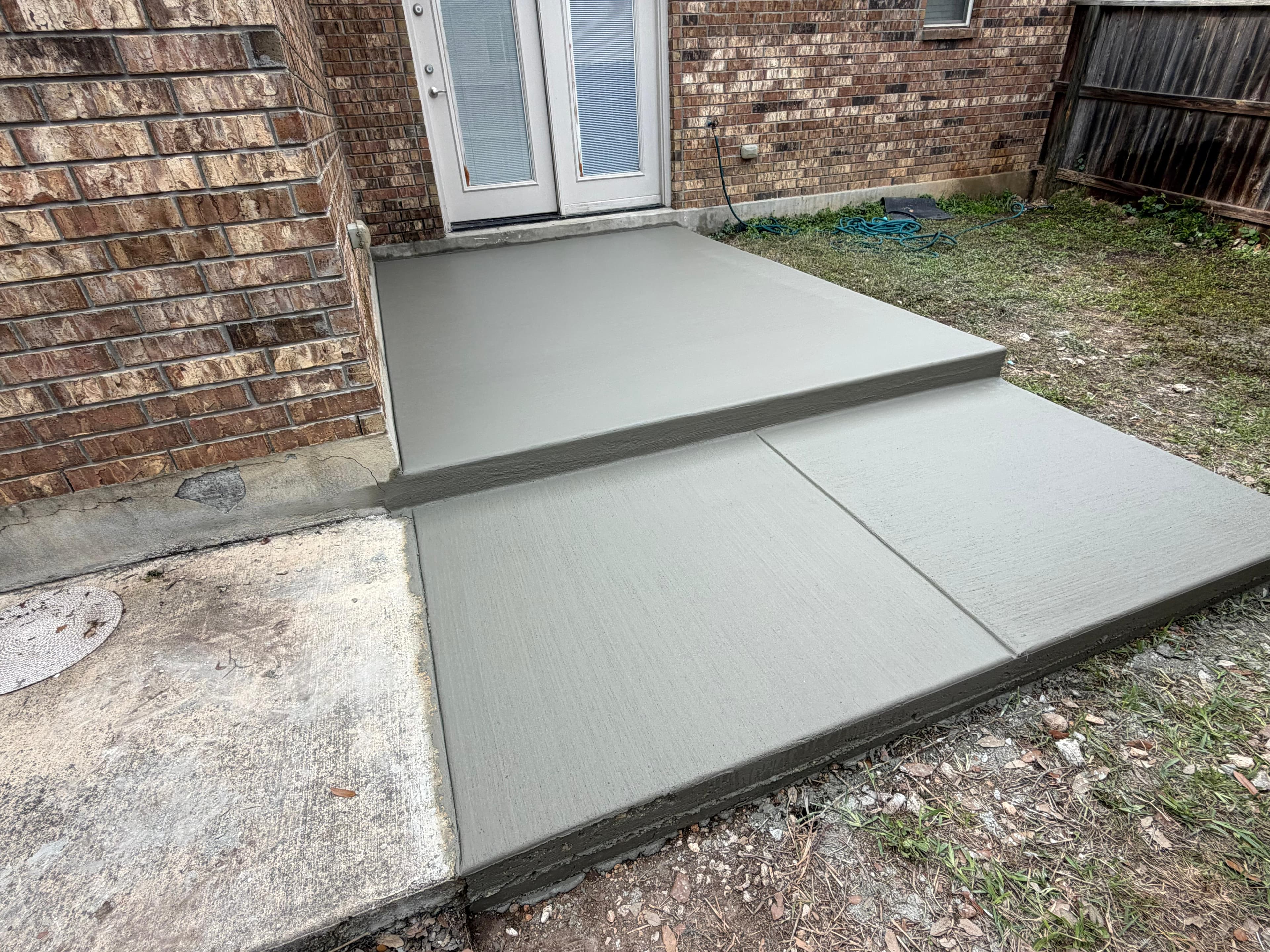 Finished concrete patio slab, San Antonio TX