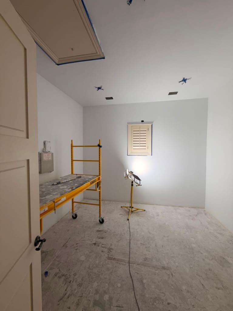 Slab leak restoration in progress — San Antonio home being rebuilt after water damage